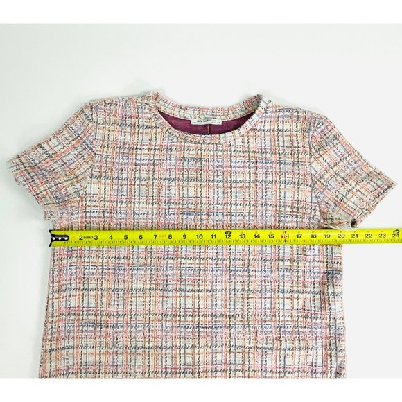 ZARA Trafaluc 'Sonia' Pink Tweed Mini Dress size L - Picture 9 of 15